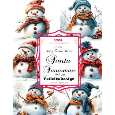 Toppers Santa snowman 18 stk 9x9cm 200g